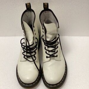 Dr. Martens White Combat Boots size 8